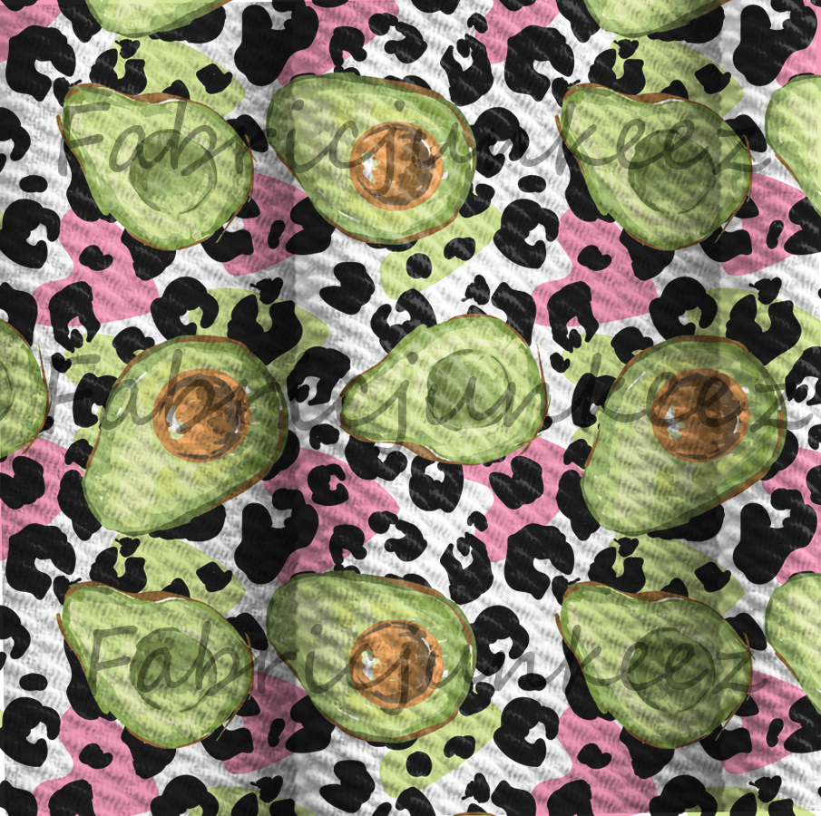 Avocado Leopard Print Bullet DBP Liverpool Stretch Knit Fabric By The Yard