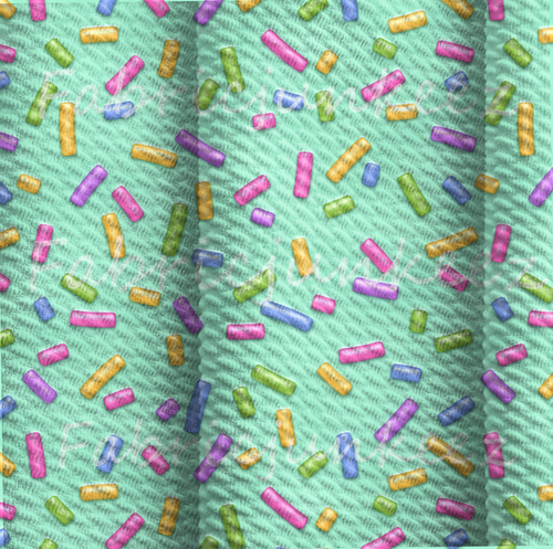 Sprinkles Green Birthday Print Bullet DBP Liverpool Stretch Knit Fabric By The Yard