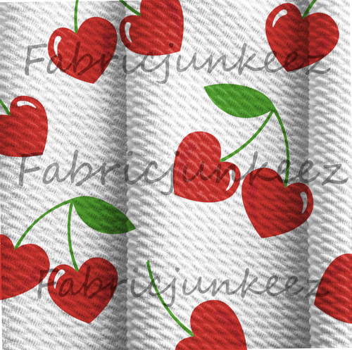 Cherry Heart Print Bullet DBP Liverpool Stretch Knit Fabric By The Yard