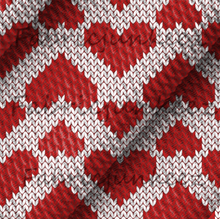 Load image into Gallery viewer, Hearts Red White Print Bullet DBP Liverpool Stretch Knit Fabric By The Yard