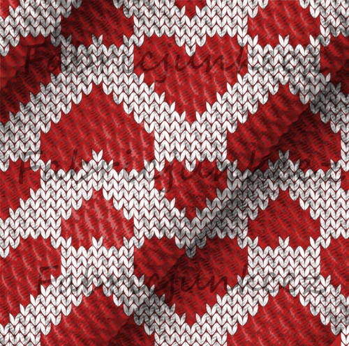 Hearts Red White Print Bullet DBP Liverpool Stretch Knit Fabric By The Yard