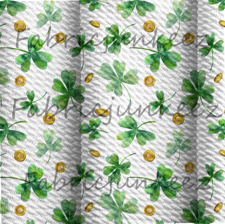 Shamrock Print Bullet DBP Liverpool Stretch Knit Fabric By The Yard St Patricks Day