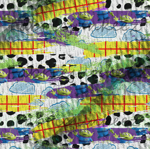 Toy Story Brushstroke Print Bullet DBP Liverpool Stretch Knit Fabric By The Yard