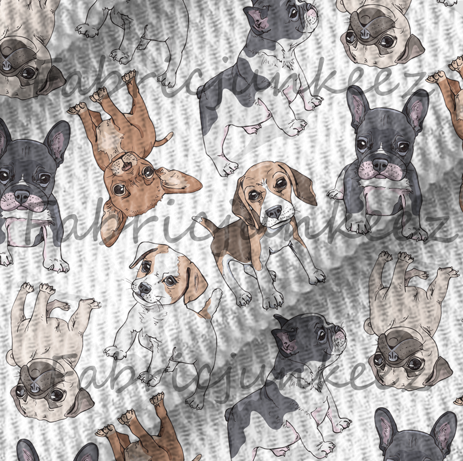 Puppy Dogs Kids Ears Print Bullet DBP Liverpool Stretch Knit Fabric By The Yard