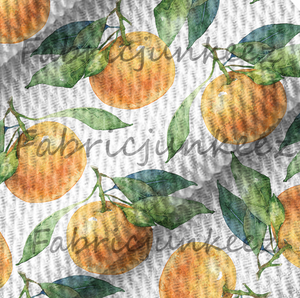 Orange Nectarine Flower Print Bullet DBP Liverpool Stretch Knit Fabric By The Yard