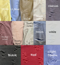 Load image into Gallery viewer, Distressed Collection Faded Washed Out Stretch Knit Fabric