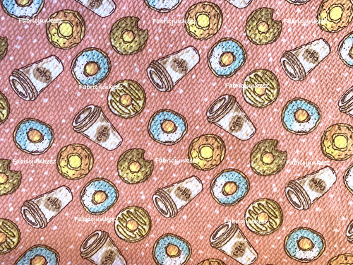 Coffee & Donuts Print Bullet DBP Liverpool Stretch Knit Fabric